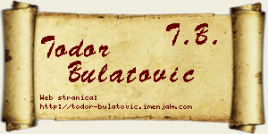 Todor Bulatović vizit kartica